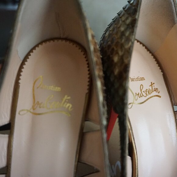 AUTHENTIC Christian Louboutin Very Prive 120 Python Cut Out - Picture 3 of 7